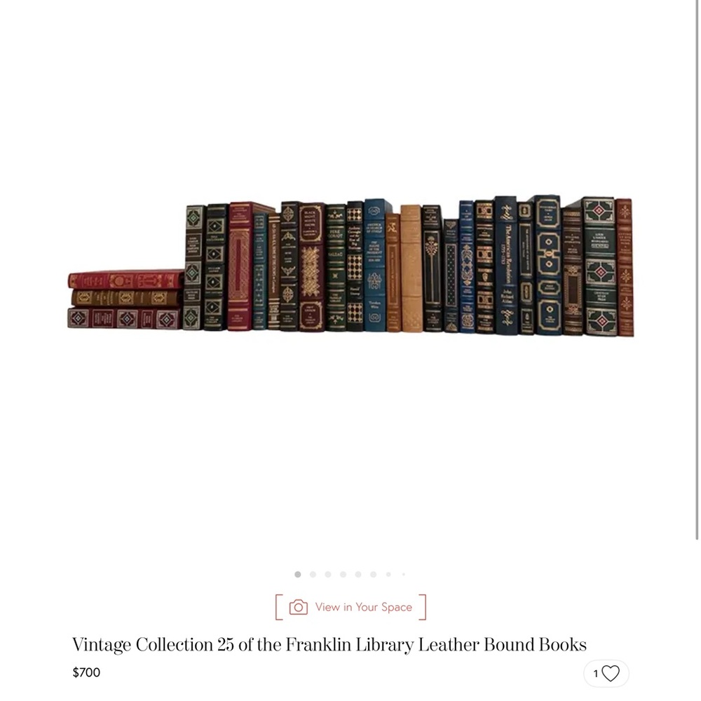 Franklin Mint Leather Bound Book Set - Red, Green, Blue, Brown
